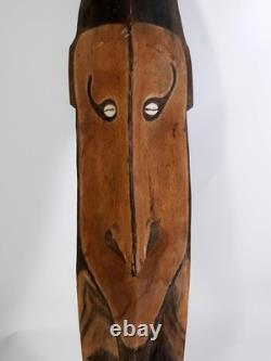 Large 90cm Old Vintage Sepik River Wood Mei Mask Tribal Papua New Guinea PNG