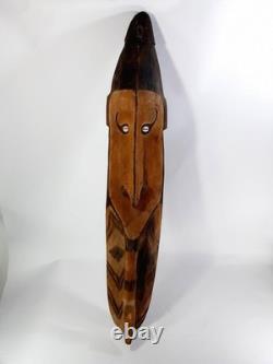Large 90cm Old Vintage Sepik River Wood Mei Mask Tribal Papua New Guinea PNG