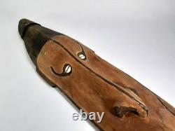 Large 90cm Old Vintage Sepik River Wood Mei Mask Tribal Papua New Guinea PNG