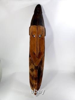 Large 90cm Old Vintage Sepik River Wood Mei Mask Tribal Papua New Guinea PNG