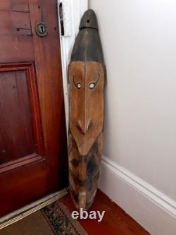 Large 90cm Old Vintage Sepik River Wood Mei Mask Tribal Papua New Guinea PNG Large 90cm Old Vintage Sepik River Wood Mei Mask Tribal Papua New Guinea PNG