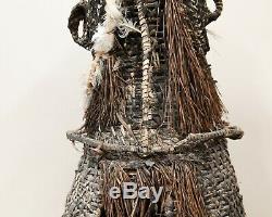 Large Antique Woven Tribal Mask Sepik River 1960s Papua New Guinea