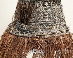 Large Antique Woven Tribal Mask Sepik River 1960s Papua New Guinea