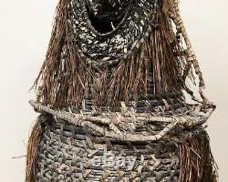 Large Antique Woven Tribal Mask Sepik River 1960s Papua New Guinea