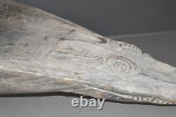 Large Carved Papua New Guinea Sepik River Crocodile Head Canoe Prow, c1880