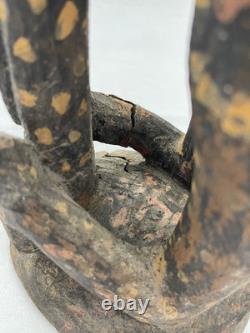 Large Papua New Guinea Sepik River Totem Figure Hand-Carved Wood Sculpture wit