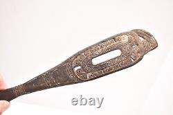 Late 1800s-Early 1900s Papua New Guinea Massim Spatula Club Carved Incised Wood