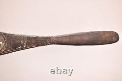 Late 1800s-Early 1900s Papua New Guinea Massim Spatula Club Carved Incised Wood