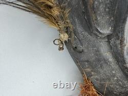 Lg RarePapua New Guinea Sepik River Mask Wood Feather Fiber 20 Ceremonial