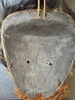 Lg RarePapua New Guinea Sepik River Mask Wood Feather Fiber 20 Ceremonial