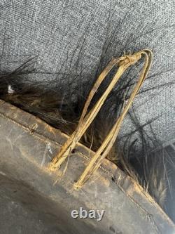 Lg RarePapua New Guinea Sepik River Mask Wood Feather Fiber 20 Ceremonial