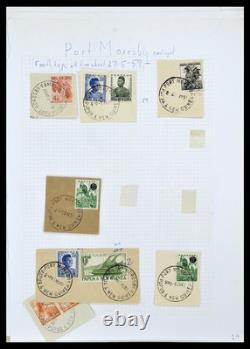 Lot 34384 Stamp collection Papua New Guinea cancels 1952-1980