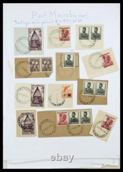 Lot 34384 Stamp collection Papua New Guinea cancels 1952-1980