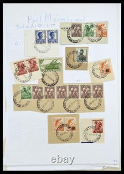 Lot 34384 Stamp collection Papua New Guinea cancels 1952-1980