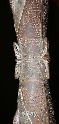 Lower Ramu Kundu drum with 10 masked faces Papua New guinea