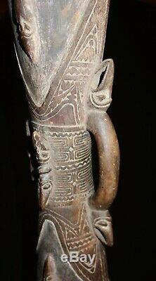 Lower Ramu Kundu drum with 10 masked faces Papua New guinea