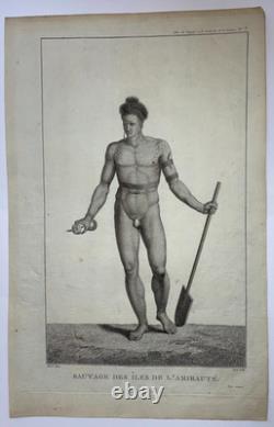 Man Admiralty Island Papua New Guinea 1797 La Perouse Large Antique View