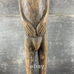 Masculine Ancestor Statue In Wood, Papua New Guinea, 19th-20th Century