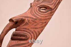 Mask Papua New Guinea Iatmul Savi Ancestor Mask Carved W couri shells 17 tall