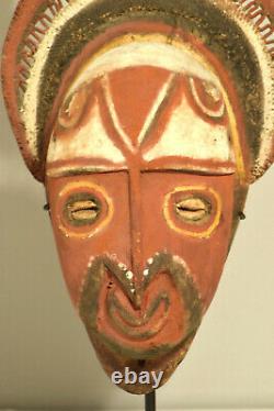 Mask Papua New Guinea Mask Red Balsa Wood Mask