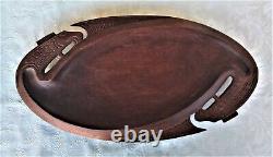 Massim Trobriand Papua New Guinea Carved Wood Tray Shallow Bowl 48cm Long