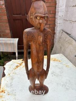 Moai Tangata Papua New Guinea rapa nui tribal bird man wooden statue