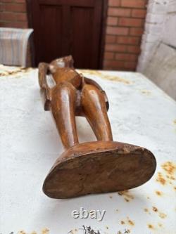 Moai Tangata Papua New Guinea rapa nui tribal bird man wooden statue