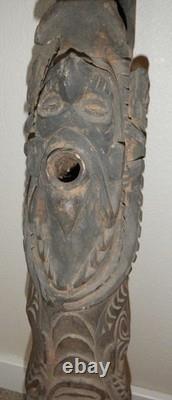 Moramba Village Papua New Guinea Wooden Crocodile Flute, 26 tall