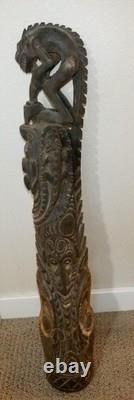 Moramba Village Papua New Guinea Wooden Crocodile Flute, 26 tall