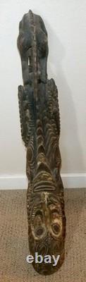 Moramba Village Papua New Guinea Wooden Crocodile Flute, 26 tall