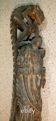 Moramba Village Papua New Guinea Wooden Crocodile Flute, 26 tall