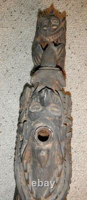 Moramba Village Papua New Guinea Wooden Crocodile Flute, 26 tall