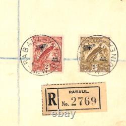 NEW GUINEA Cover KGV Air Mail 5s 2s HIGH VALUES Rabaul Reg 1932 Nomotanai XC269