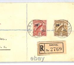 NEW GUINEA Cover KGV Air Mail 5s 2s HIGH VALUES Rabaul Reg 1932 Nomotanai XC269