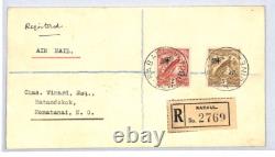 NEW GUINEA Cover KGV Air Mail 5s 2s HIGH VALUES Rabaul Reg 1932 Nomotanai XC269