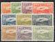 NEW GUINEA SG212/21 1939 AIR MAIL POSTAGE SET TO 1/= MTD MINT (s)