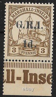 NEW GUINEA SG50 1914 1d ON 3pf BROWN OVPT ON MARSHALL ISLANDS MNH