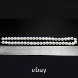 Natural Papua New Guinea Silver WHITE 10.00 MM Round South Sea Pearl Strand 14