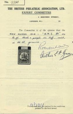 New Guinea 1914-15 5d on 50pf SG25 Mint LH Cat £325