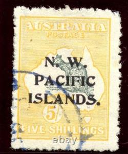 New Guinea 1915 KGV 5s grey & yellow (Type C ovpt) very fine used. SG 92. Sc 22