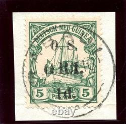 New Guinea 1915 Official 1d on 5pf green very fine used. SG O2. Sc O2