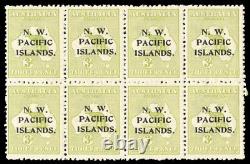 New Guinea 1918 KGV Roo 3d greenish-olive Die I block of 8 MNH / MLH. SG 109