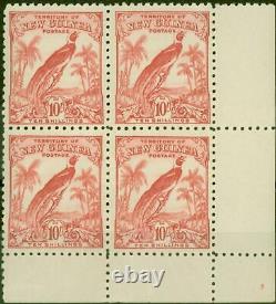 New Guinea 1932 10s Pink SG188 V. F MNH Corner Block of 4