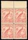 New Guinea 1932 Bird of Paradise 10s pink block of four superb MNH. SG 188