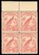 New Guinea 1932 KGV Bird of Paradise 10s pink block of four MNH. SG 188
