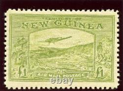 New Guinea 1939 Air Mail £1 olive-green PANELLI FORGERY Scarce MNH. SG 225 var
