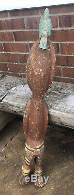 OCEANIC POLYNESIAN PAPUA NEW GUINEA CARVED WOOD FIGURE 83 Cm Tall