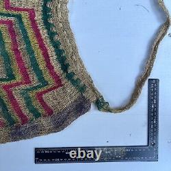 OLD Papua New Guinea Bilum Shoulder Bag Hand Woven NATURAL FIBRE TRIBAL ART