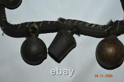 ORIG $699 NEPAL SHAMAN BRONZE BELL NECKLACE 22 EARLY 1900S prov