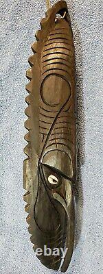 Oceanic Latmul carved wood effigy mask Tambanum Sepik river Papua New Guinea